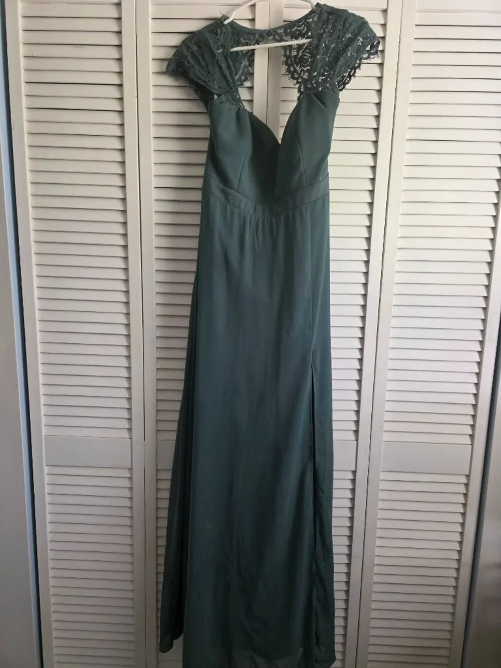 Lulus Momentous Moments Dark Sage Green Lace Backless Maxi Dress - Size XL - Picture 2 of 2